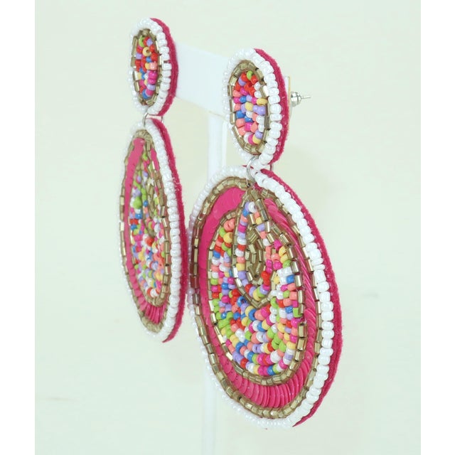 Contemporary Kay Lee Sequin & Bead Earrings, A Pair For Sale - Image 3 of 8