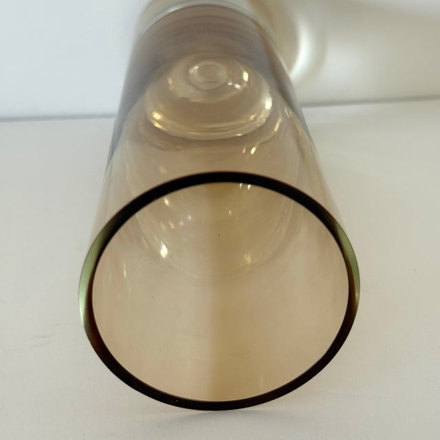 Glass MCM Swedish Amber Glass Vase, Controlled Suspended Bubble, Borgstrom, Glasbruk, Pukeberg, Lsa Int; Krosno, Hand Blown Art Glass For Sale - Image 7 of 10