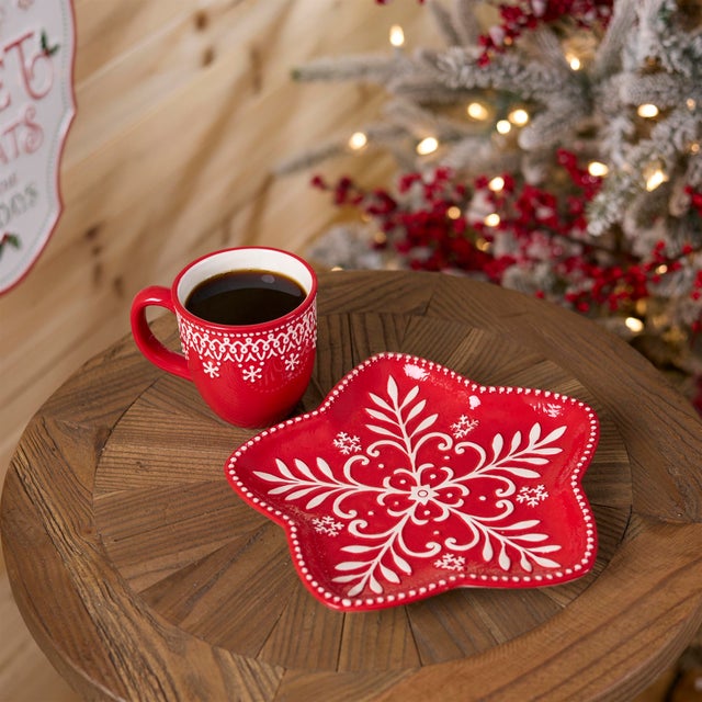 Kenneth Ludwig Chicago Ceramic Snowflake Plate (Set of 4) For Sale - Image 4 of 5