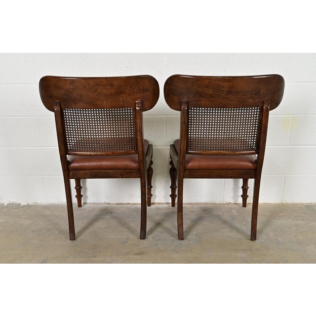 Ralph Lauren for Henredon English Regency Walnut and Cane Dining Chairs, Set of Four For Sale - Image 12 of 14