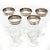 Make your dessert or cocktail extra special with this ultra mid century set of Dorothy Thorpe silver rimmed glasses. The...