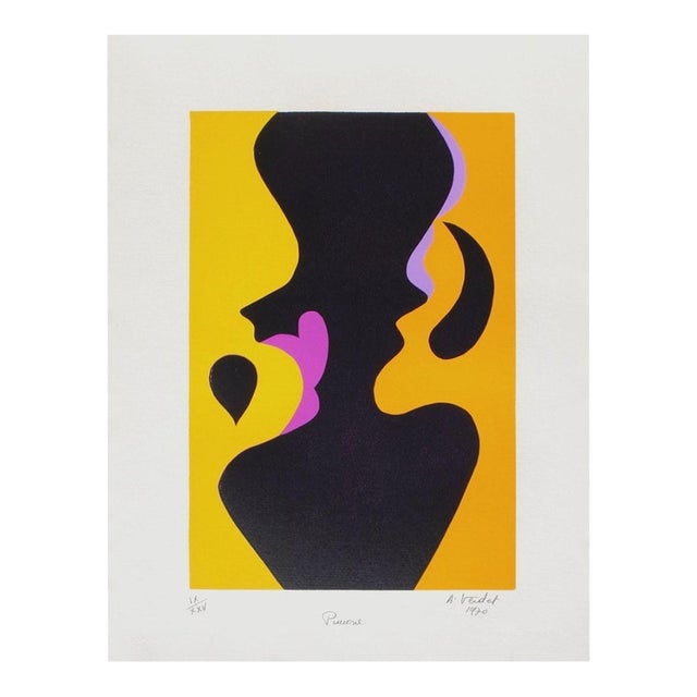 1972 André Verdet Pomone Signed Linocut For Sale