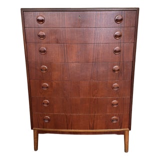 Vintage Danish Teak Curved Chest of Drawers, 1960s For Sale