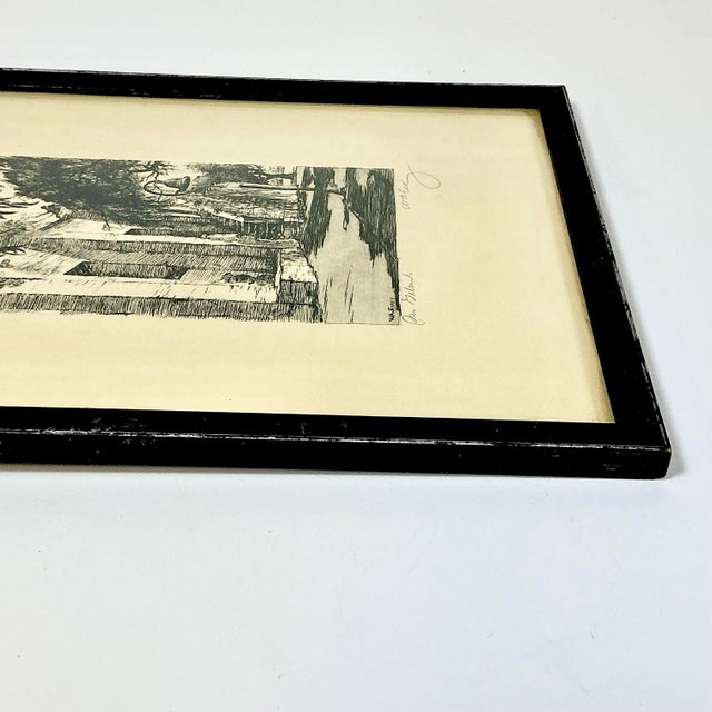 Antique Copper Plate Etching Plate Ink Block Lithograph, San Gabriel Mission For Sale - Image 15 of 16