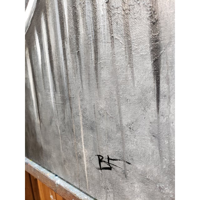 "Haunted Forest" Contemporary Original Expressionist Acrylic Painting by Roger Gelis For Sale - Image 4 of 4