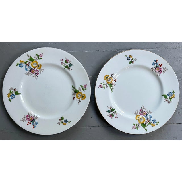 Green Early 20th Century Minton Porcelain Dinner Plates in a Flower Sprig Pattern - Set of 8 For Sale - Image 8 of 13