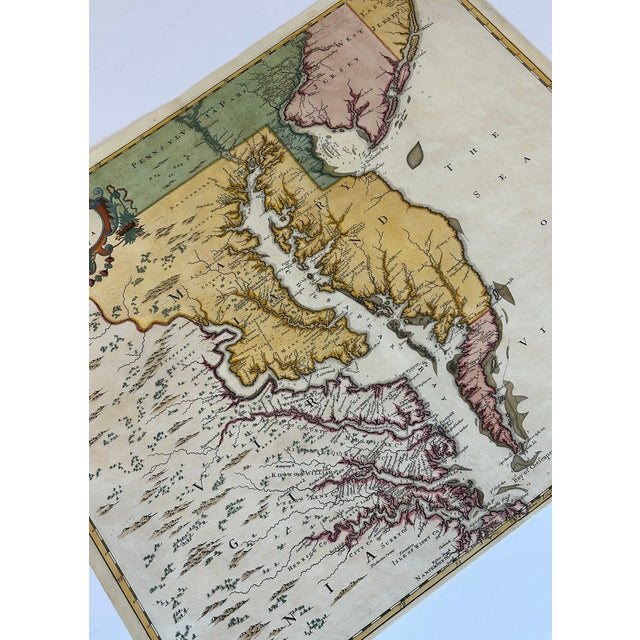 Early 18th Century Chesapeake Bay: Virginia, Maryland, Pennsylvania & New Jersey Original Map by Senex, 1721 For Sale - Image 5 of 8