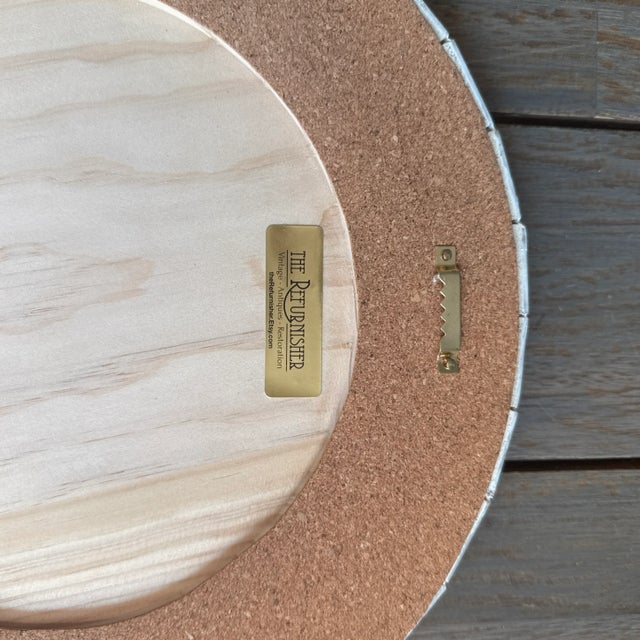 White Oyster Shell Inlay Round Mirror, as in Bone Mirror; For Wall or TableTop, Handmade For Sale - Image 12 of 12