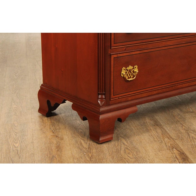 Wood Stickley Chippendale Style Inlaid Mahogany Dresser For Sale - Image 7 of 12