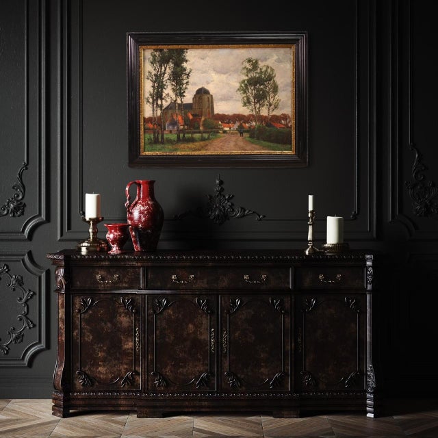 Landscape signed g. V. Hoven and dated 1918 attributable to the german painter gottfried von hoven (1868-1921), lacking...