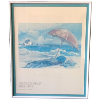 Beach Gallery Lithograph by Henri De Kruif For Sale