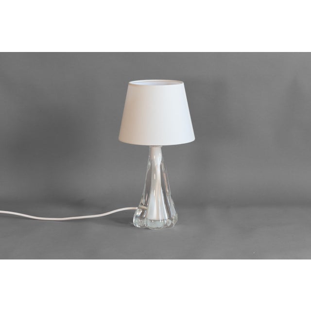 Mid-Century Swedish coloured glass table lamp. Fluted glass with cream interior, re-wired and tested. Shade not included....