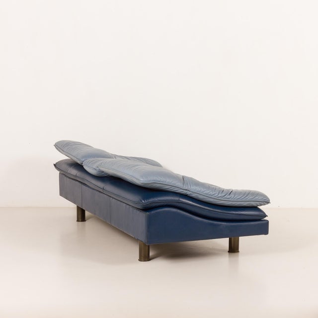 Animal Skin Vintage Italian Space Age Leather Sofa from Poltrona Frau, 1980s For Sale - Image 7 of 18