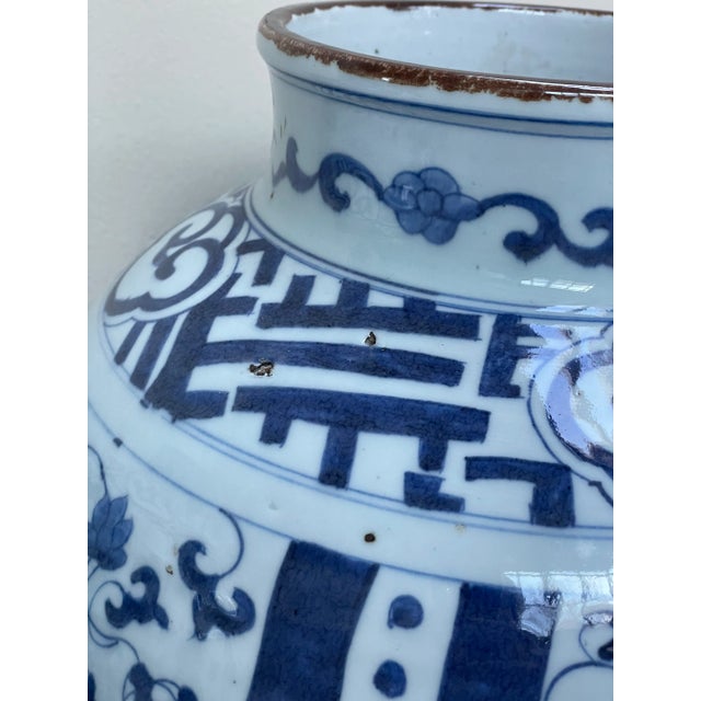 Large Blue & White Chinese Dragon & Phoenix Porcelain Floor Vases - Pair For Sale - Image 11 of 12