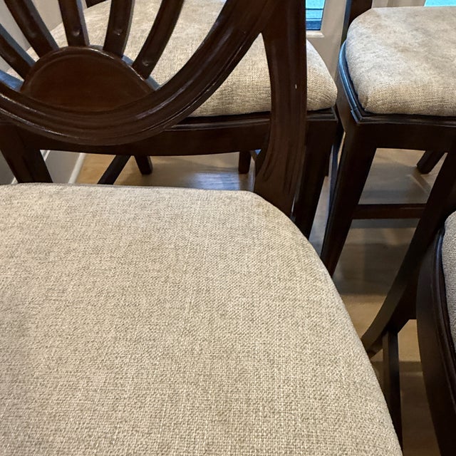 1980s Set of 6 Ethan Allen Hepplewhite Shieldback Chairs For Sale - Image 5 of 8