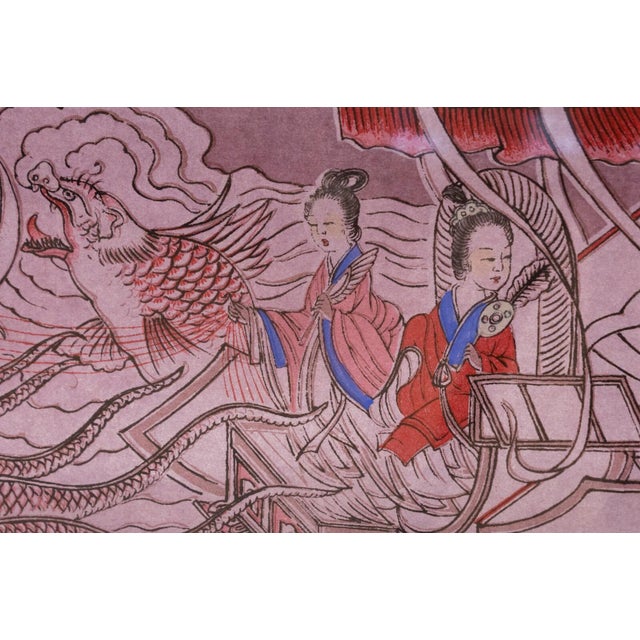 Red Ku Kai-Chi After Tang Artist the Nymph in the Lo River Chinese Ink & Watercolor For Sale - Image 8 of 8