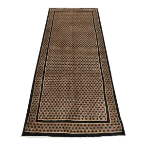 Kolyai Runner 4'5'' X 10'4'' Brown Wool Vintage Tribal Hand-Knotted Oriental Rug