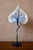 Handcrafted, colorful blown glass decoration from the 1980s, very fine and vibrant in blue, yellow, and white. Signed with...