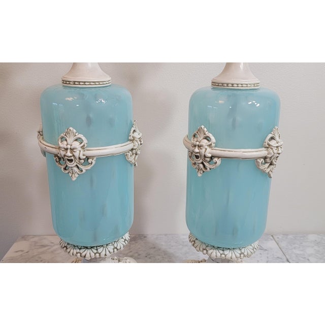 Mid-Century Modern Vintage Mid-Century Modern Hollywood Regency Revival Table Lamps Neoclassical Style - a Pair For Sale - Image 3 of 18