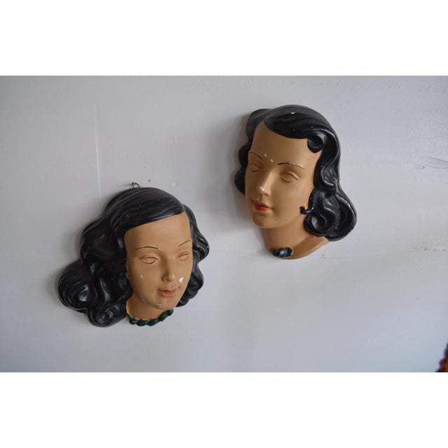Mid Century Women's Face Masks - a Pair For Sale - Image 13 of 13