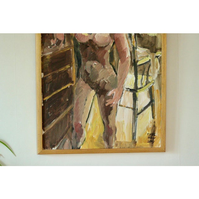 Mid-Century Modern Ebbe Höglund, Woman's Study, 1960s, Oil on Canvas, Framed For Sale - Image 3 of 11