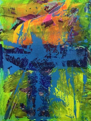 “AS120123” Small Abstract Painting on Stretched Canvas by Stephen Stilgenbauer