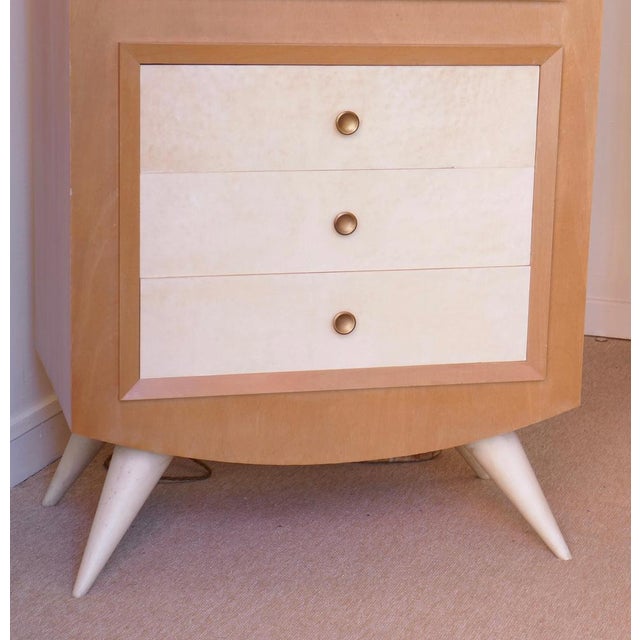 Wood French Secretaire in Ash Wood and Parchment by Blanche Klotz, 1930s For Sale - Image 7 of 13
