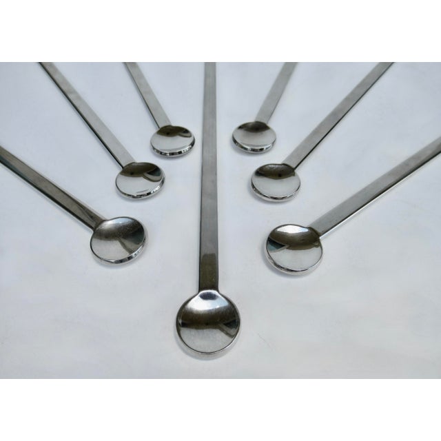 1990s Postmodern Waterford Polished Silver Cocktail Stirrer Spoons & Cocktail Stirrer Spoon - 7 Pieces For Sale - Image 10 of 11