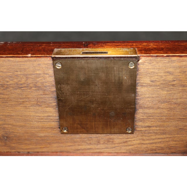 French Louis XVI Directoire Style Brass Mounted White Marble Top Commode For Sale - Image 12 of 17