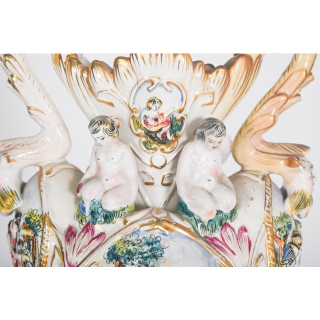 Amphora Shaped Polychrome Pottery Jar, 1950s For Sale - Image 3 of 13