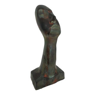 Abstract Modernist Raku Bust For Sale