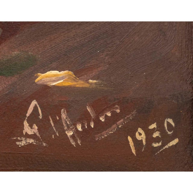 Illegibly Signed Still Life of Roses Oil, 1930 For Sale In New York - Image 6 of 7