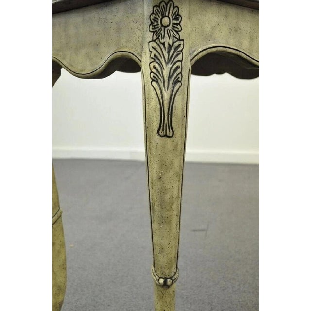 Vintage French Country Louis XV Style Console Hall Table and Pair Stools Benches For Sale - Image 11 of 12