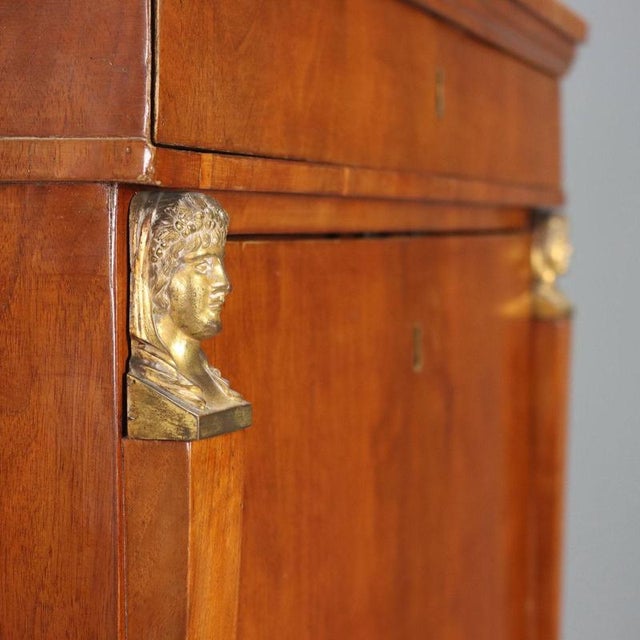 Antique Empire Secretaire in Walnut, Italy, 1800s For Sale - Image 10 of 16