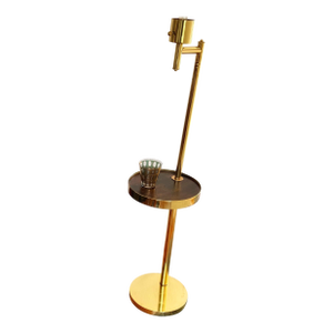 1960s Holywood Regency Brass Floor Lamp With Integrated Table by Hart Associates