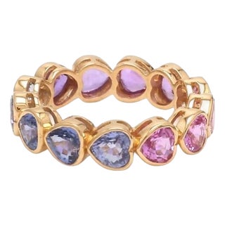 Natural 5.13 cts blue pink sapphire ring in 18k gold For Sale