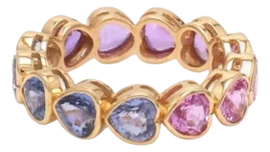 Natural 5.13 cts blue pink sapphire ring in 18k gold