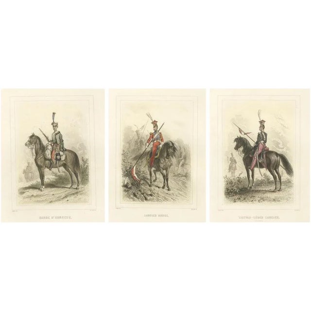 After Raffet, Napoleonic Cavalry Uniforms: Honor Guard, Dutch and Polish Lancers, 1859, Prints, Set of 3 For Sale - Image 10 of 10