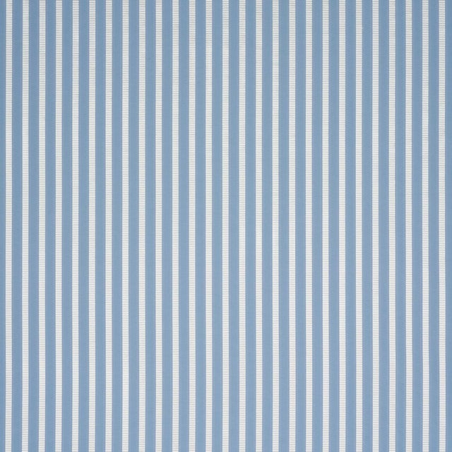 2020s Sample - Schumacher Lincoln Small Stripe Fabric In Blue For Sale - Image 5 of 5