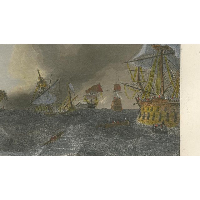 Baron Théodore Gudin, Coëtlogon Captures Four Dutch Warships Off Lisbon, 1839, Engraving For Sale - Image 6 of 9