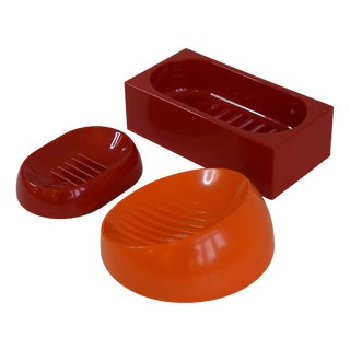 Soap Dish Set by Makio Hasuike for Gedy, 1970s, Set of 3 For Sale