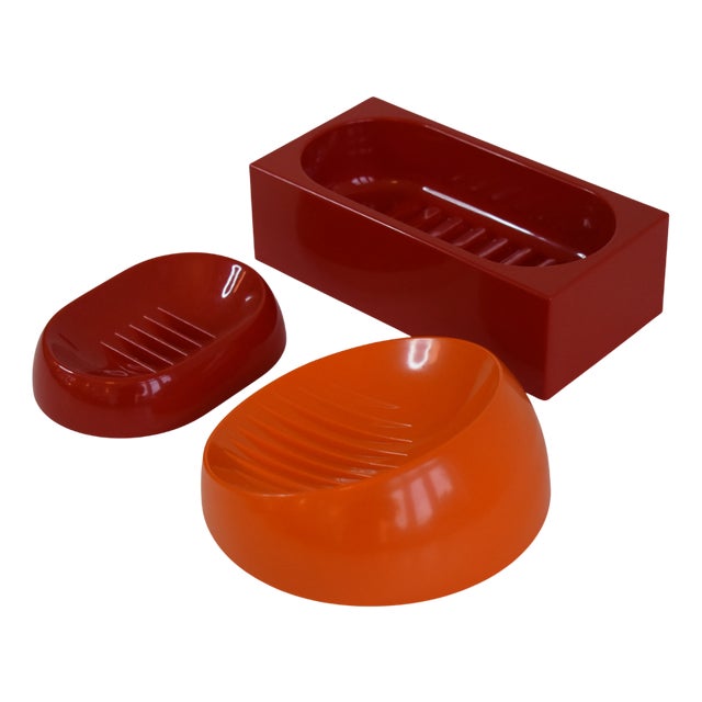 Soap Dish Set by Makio Hasuike for Gedy, 1970s, Set of 3 For Sale