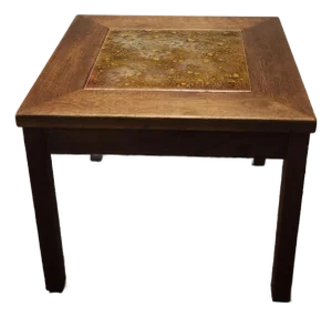 Mid Century John Keal for Brown Saltman Attributed Walnut and Copper Tile Side Table