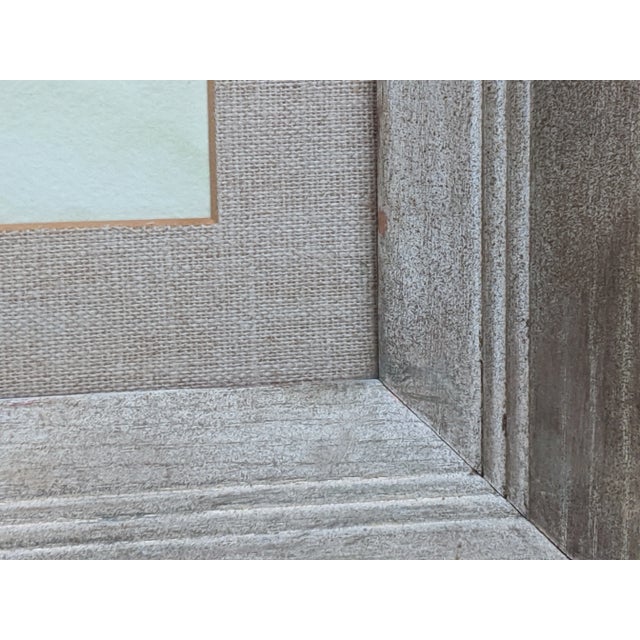 Vintage Original Still Life Flowers in a Blue Vase Botanical Watercolor Painting Signed For Sale - Image 12 of 12