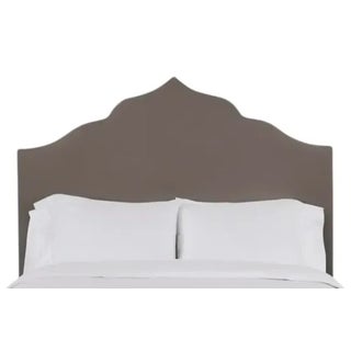 Clementine King Headboard, Mushroom Velvet For Sale