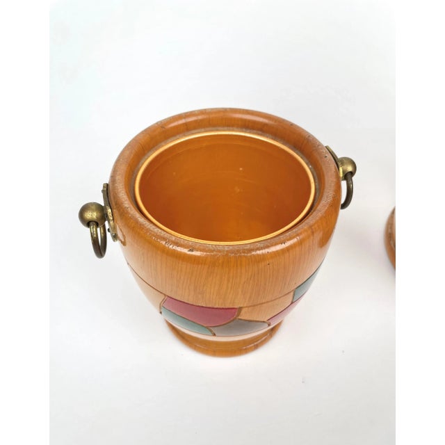 Barware & Icebucket Shaker by Aldo Tura for Macabo, Italy, 1950s, Set of 3 For Sale - Image 11 of 16