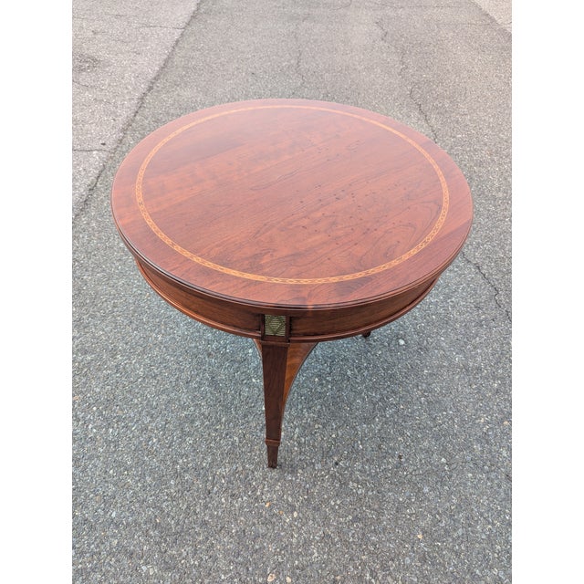 Late 20th Century Late 20th Century Stickley Edwardian Mahogany Round Occasional Table For Sale - Image 5 of 15