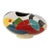 "Change of Mind" by Michael Gustavson, Raku Ceramic Vessel, Sandy Crackle Ground With Navy Teal and Red Glaze, Contemporary California Art For Sale