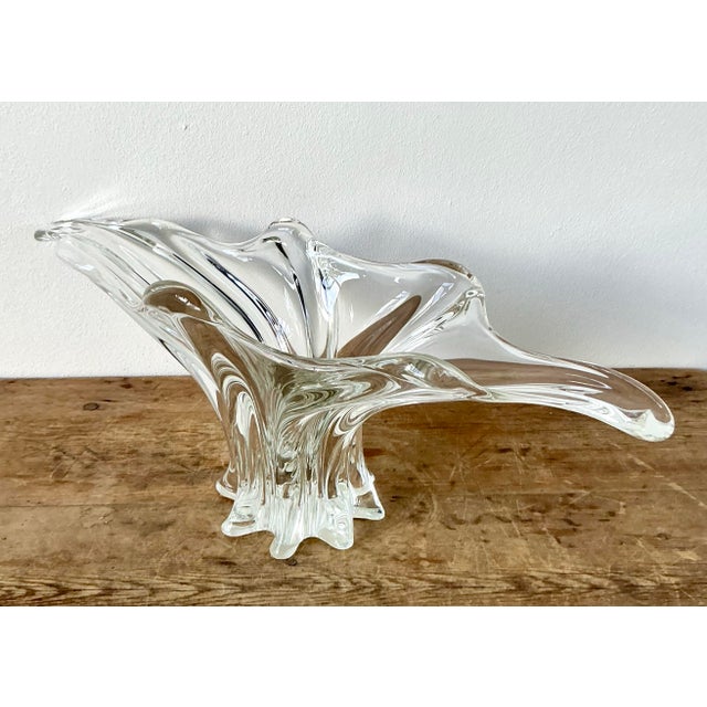 Glass Vintage Boho French Crystal Splash Vase For Sale - Image 7 of 12