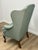 Textile Pair of Hickory Chair Chippendale Style Wingback Lounge Chairs in Sage Green Upholstery For Sale - Image 7 of 7